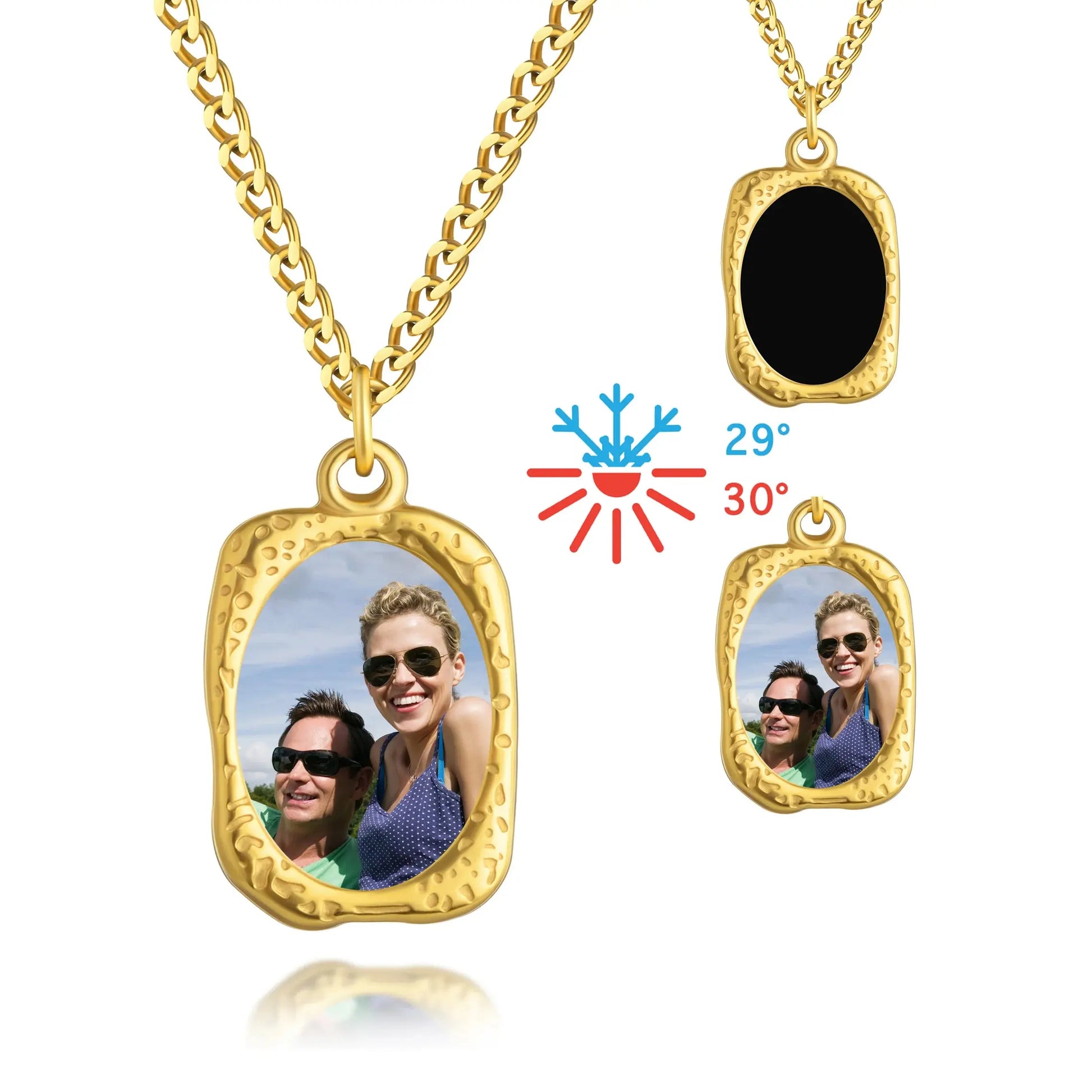 Collier magique personnalisé à commande thermique, colliers avec images cachées personnalisées pour femmes, Photos personnalisables, cadeau de noël pour femmes Ma boutique