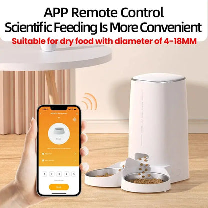 distributeur de nourriture pour chat, distributeur de croquettes, télécommande, bouton WiFi, accessoires pour chats et chiens