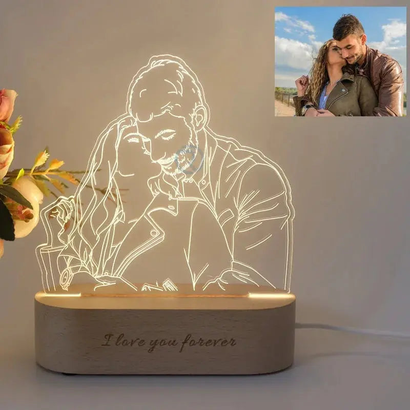 lampe 3d personnalisee avec photo et prenom