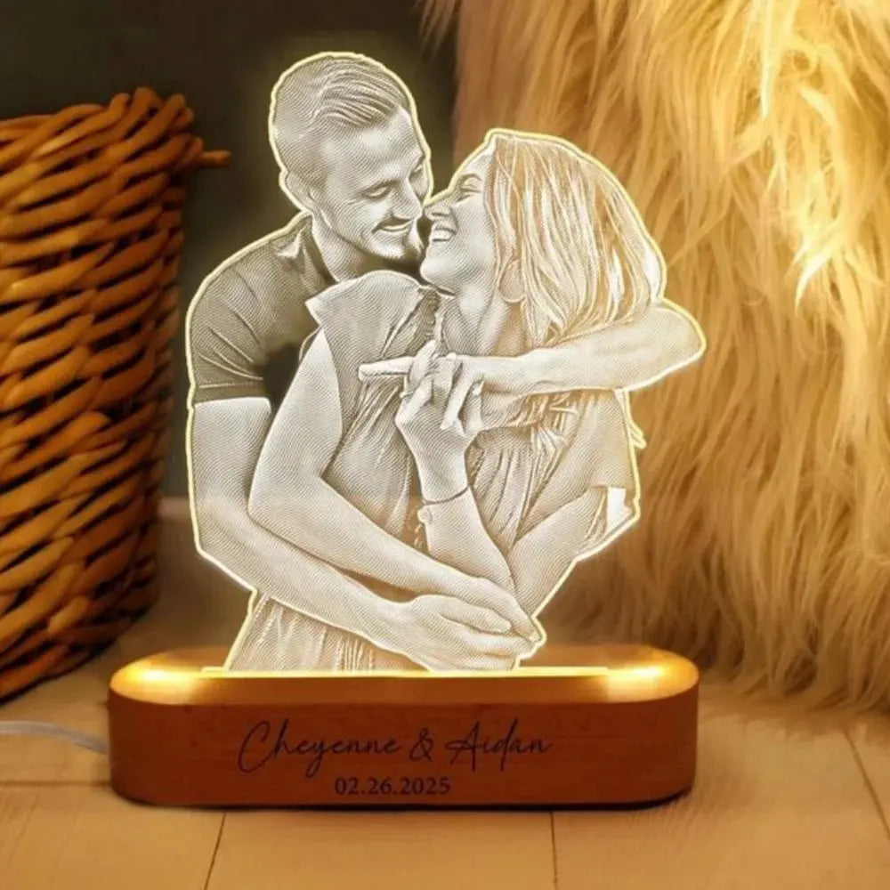  lampe Photo personnalisée cadre d'amour Plaque acrylique personnalisée saint valentin 3D veilleuse cadeau
