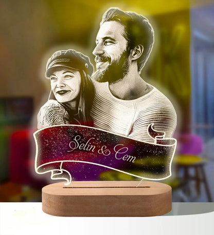 lampe photo 3d personnalisee avec texte