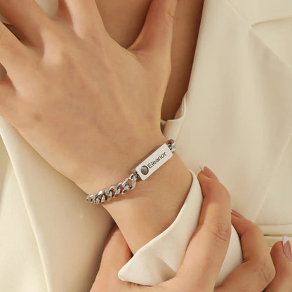 Bracelet Photo de Projection personnalisé, pendentif avec nom personnalisé, Photo de Couple, cadeau d'anniversaire pour petit ami et mari Ma boutique