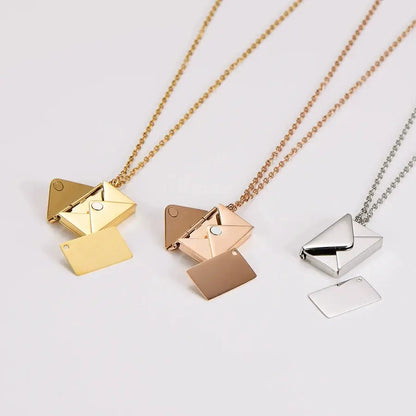 Collier photo enveloppe, adapté aux femmes et aux filles, bijoux cadeaux photo de famille ouvrable en acier inoxydable, pendentif personnalisé Ma boutique