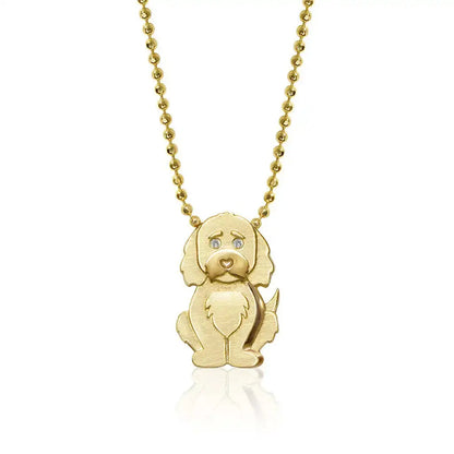Collier en acier inoxydable pour chiot, pendentif en diamant pour chien, corrida, corgi, caniche, chaîne de clavicule à retention de couleur plaquée or Ma boutique