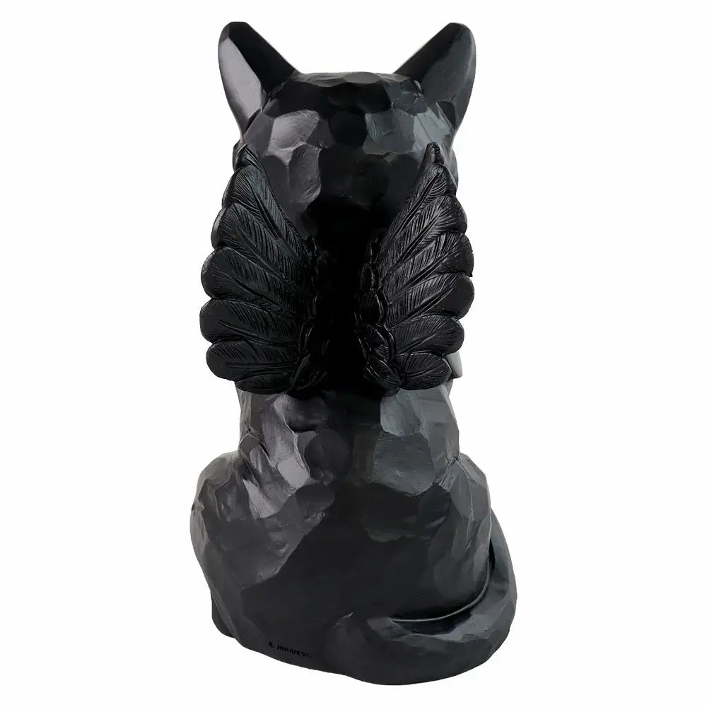 Statue de jardin commémorative d'ange chat noir personnalisé avec caractéristiques d'urne funéraire, 7.4 po (H) Ma boutique