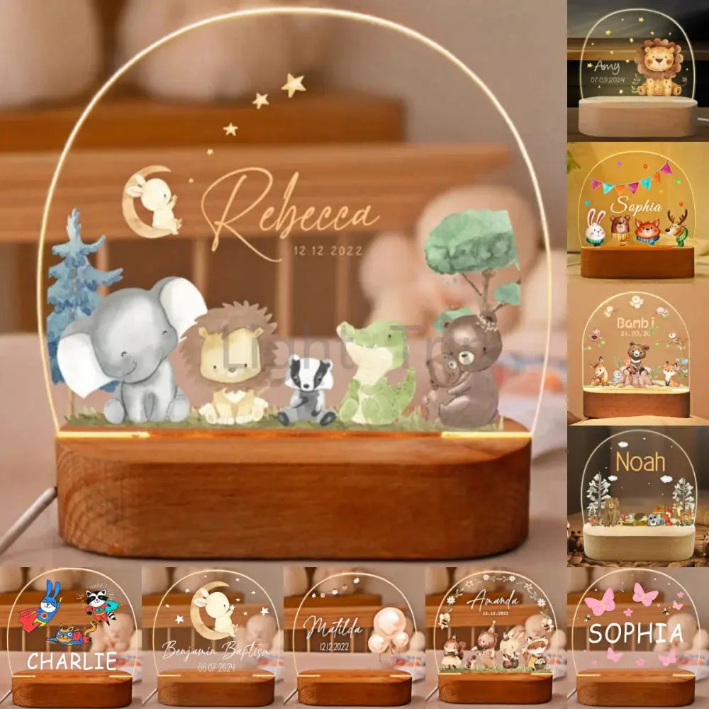 veilleuse bebe dinosaure personnalisee avec prenom