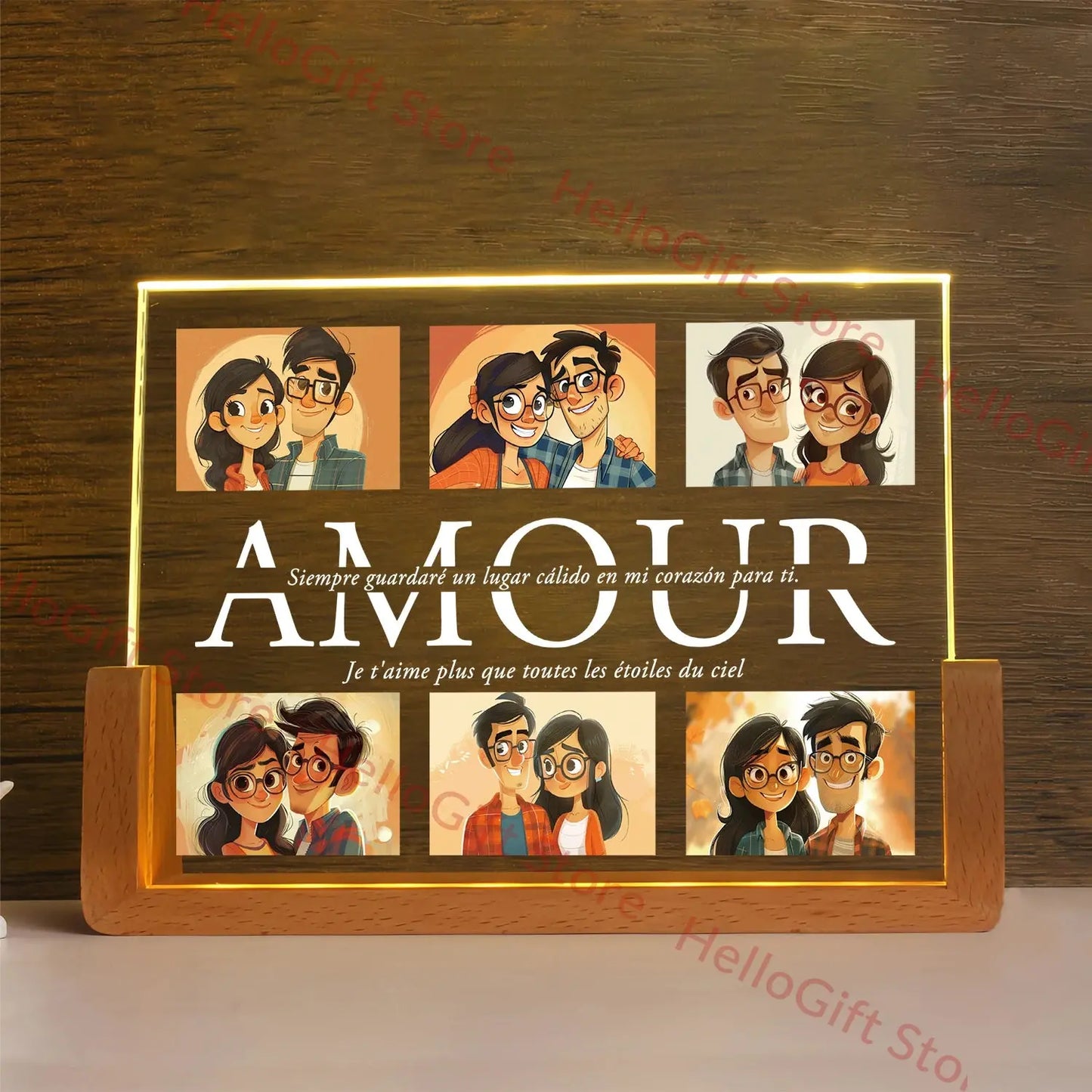 veilleuse led acrylique personnalisee avec texte