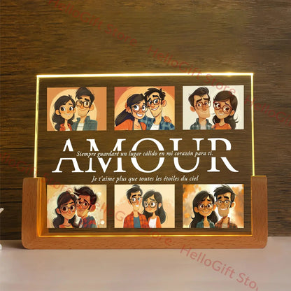 veilleuse led acrylique personnalisee avec texte